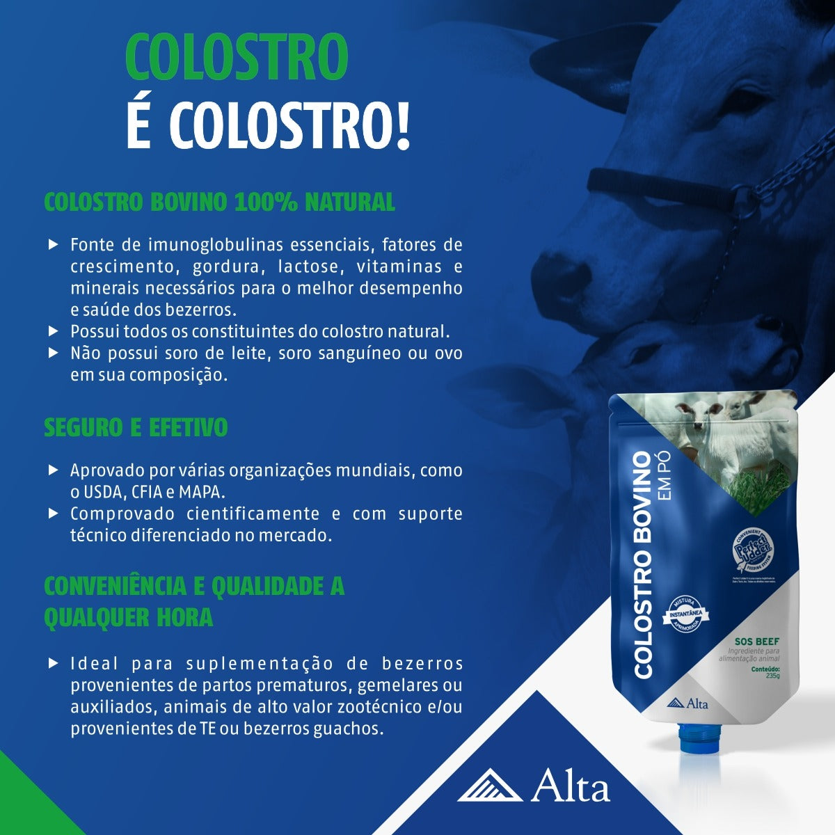 SOS beef – 16 pacotes de colostro bovino em pó 235 g