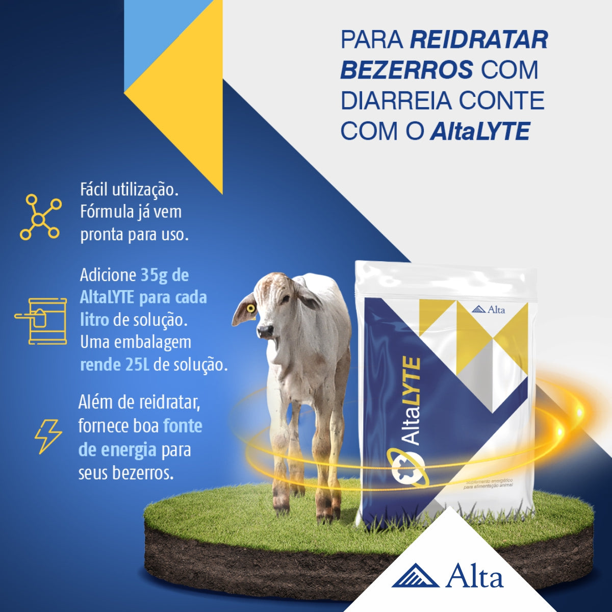 AltaLYTE - Soro oral para reidratação de bezerros (as) de leite e de corte